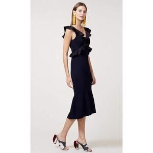 NWT Sachin & Babi Uzenmek Mermaid Dress Sea Blue & Black Size Medium Midi